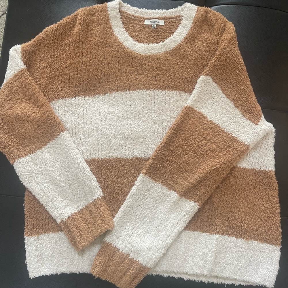 Madewell oversized striped teddy sweater